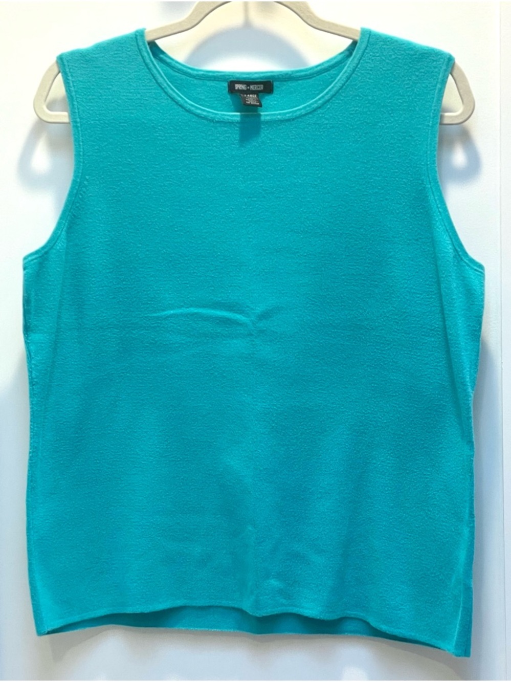 BOGO! Spring & Mercer Turquoise Blue Knit Sleeveless Tank Top Boxy Blouse | EUC